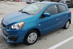a blue 2018 mitsubishi mirage