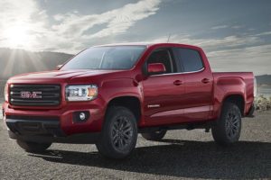 a red 2019 gmc canyon