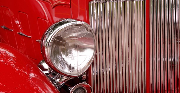 a classic car headlight that can be protected using a car cover