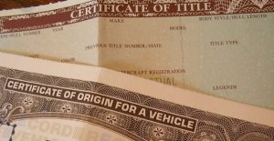 a car title certificate