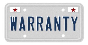a license plate that says warranty symbolizing a car warranty