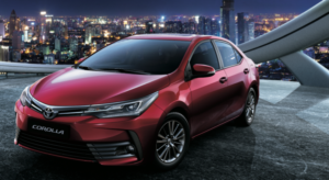 a red 2018 toyota corolla