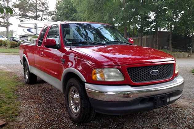 a red 2001 ford f-150