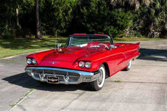 a red ford thunderbird