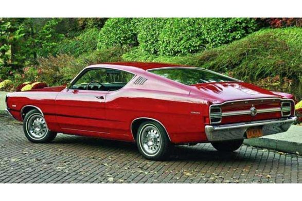 a red ford torino gt