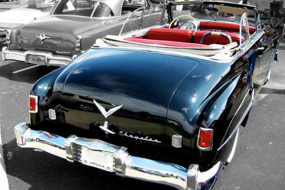 a black 1951 chrysler new yorker convertible