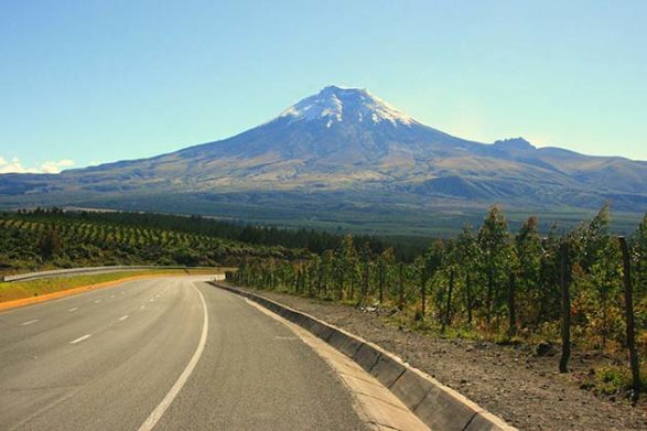 a volcano alongside the cotopaxi volcano road in ecuador