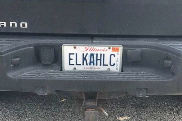 a license plate that says elkahlc