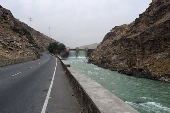 a river dam alongside the kabul jalalabad highway in afghanistan