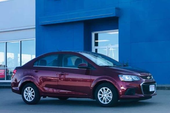 a maroon 2020 chevrolet sonic