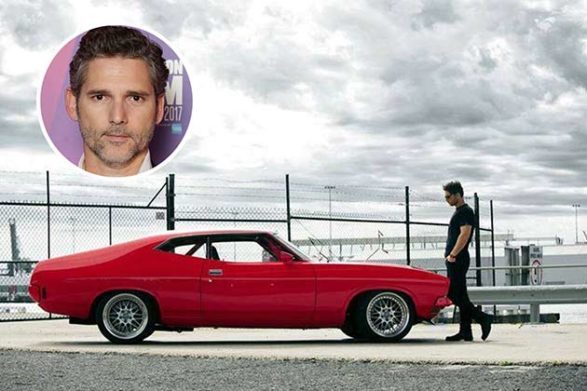eric bana and his red car