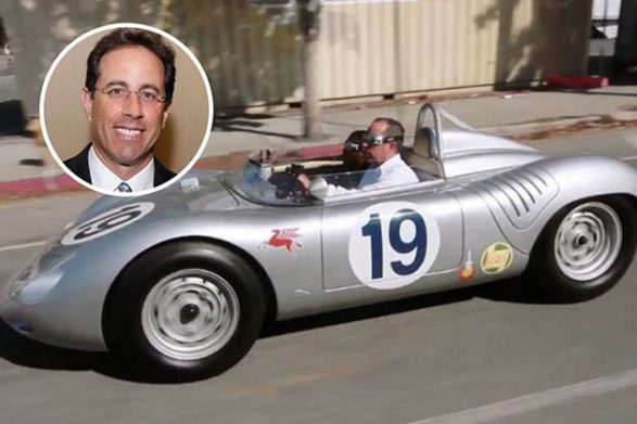 jerry seinfeld and his silver car