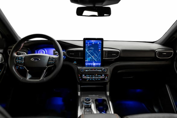 interior of a 2020 ford explorer hybrid