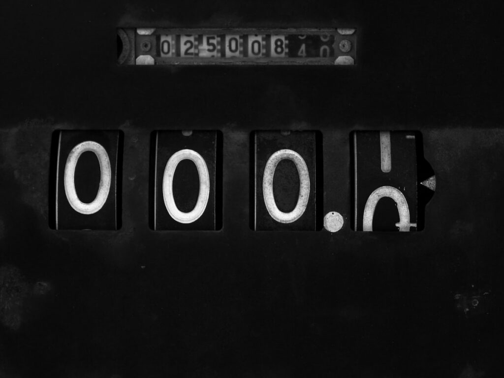 an odometer showing few miles